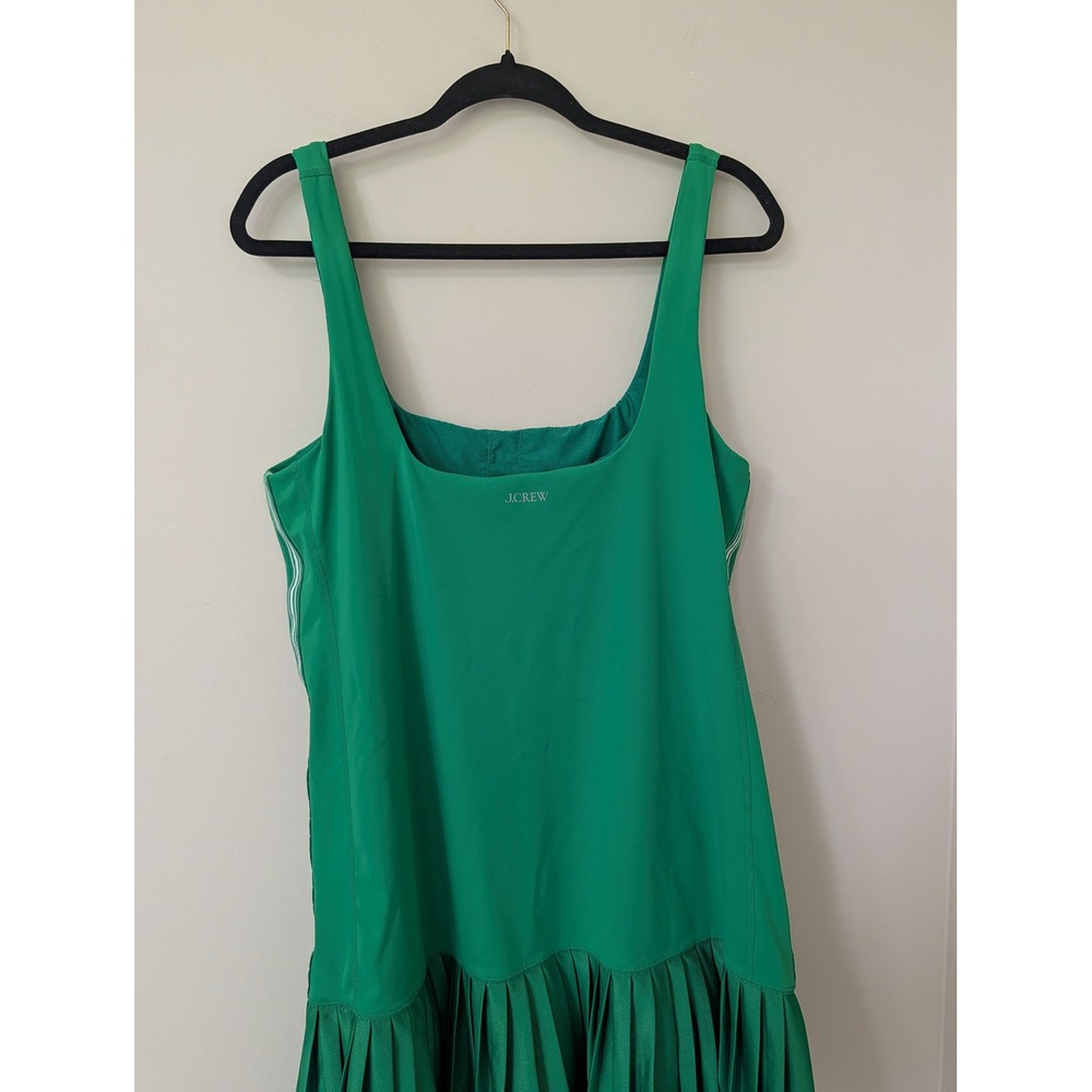 J.Crew Active Kelly Green Pleated Tennis Dress Drop Waist Large - Picture 9 of 16